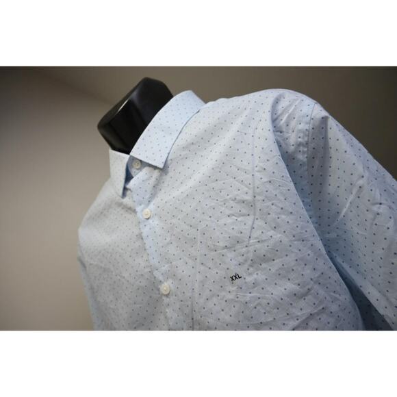 Express Performance Dress Shirt Extra Slim Striped Cotton Nylon Mens 2XL XXL NWT - Picture 1 of 9